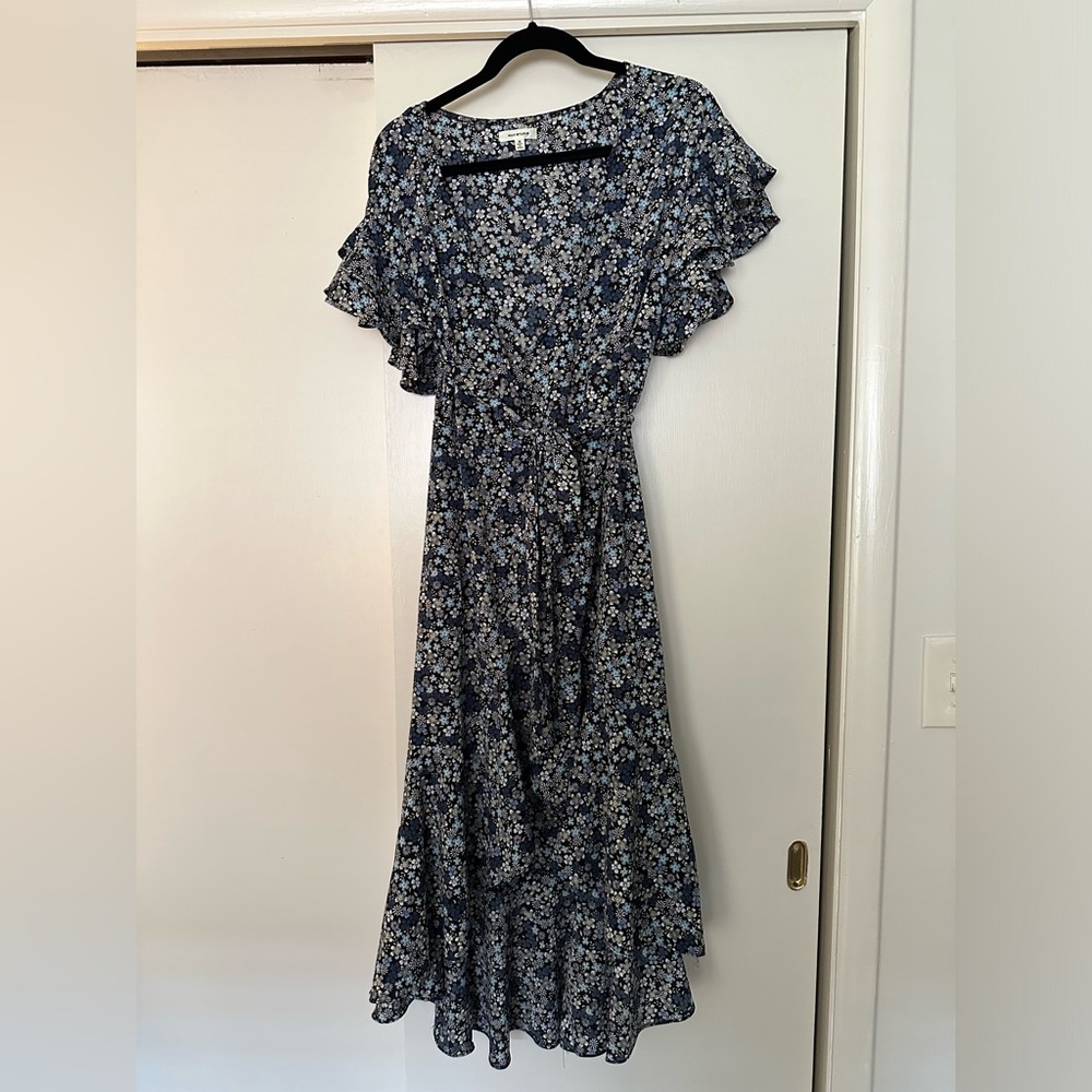 Floral Wrap Midi Dress